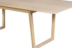 Table extensible rallonges intégrées rectangulaire bois clair chêne L160-240 cm LAHO