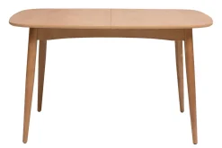 Table extensible rallonges intégrées rectangulaire en bois clair chêne L130-160 cm HELMA