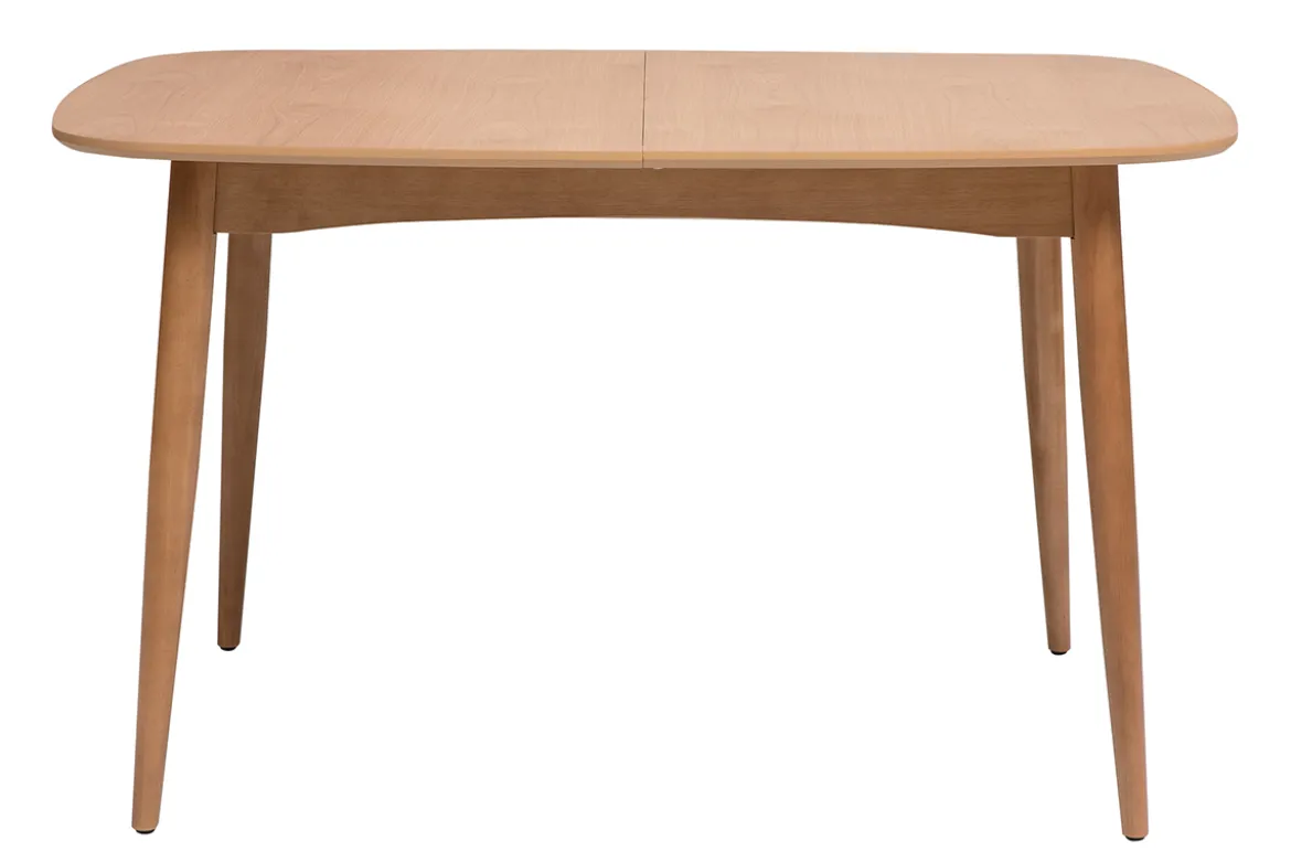 Table extensible rallonges intégrées rectangulaire en bois clair chêne L130-160 cm HELMA