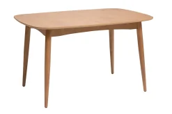 Table extensible rallonges intégrées rectangulaire en bois clair chêne L130-160 cm HELMA