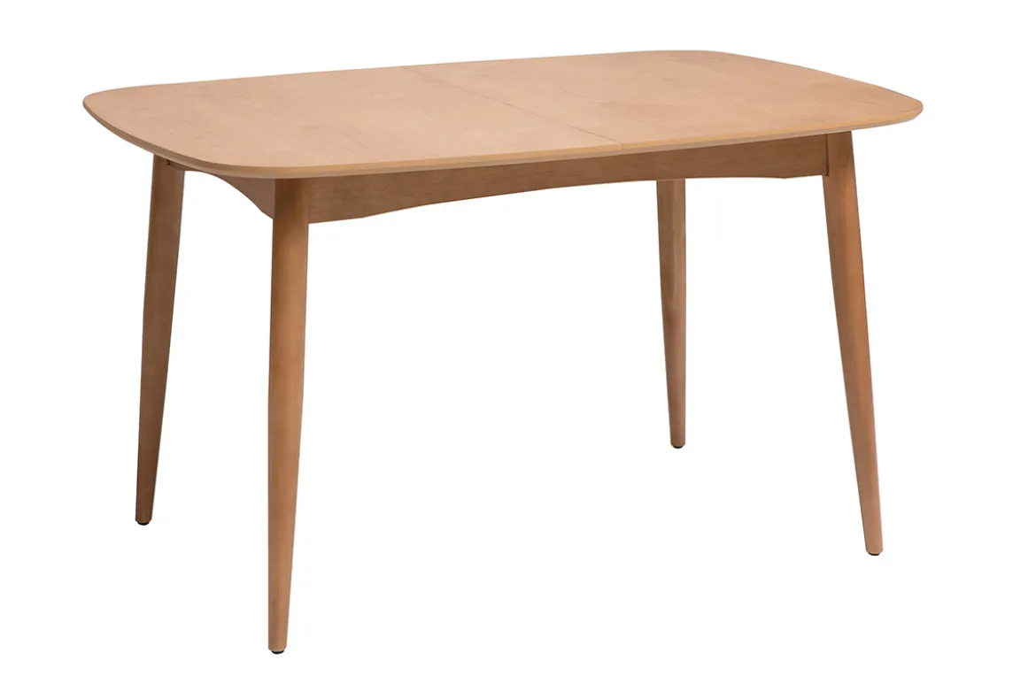Table extensible rallonges intégrées rectangulaire en bois clair chêne L130-160 cm HELMA