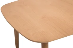 Table extensible rallonges intégrées rectangulaire en bois clair chêne L130-160 cm HELMA