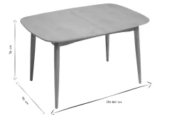 Table extensible rallonges intégrées rectangulaire en bois clair chêne L130-160 cm HELMA