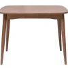 Table extensible rallonges intégrées carrée en bois foncé noyer L100-140 cm HELMA