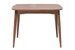 Table extensible rallonges intégrées carrée en bois foncé noyer L100-140 cm HELMA