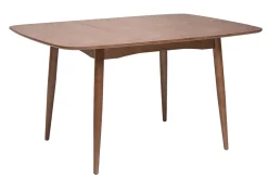 Table extensible rallonges intégrées carrée en bois foncé noyer L100-140 cm HELMA