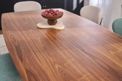 Table extensible rallonges intégrées rectangulaire en bois foncé noyer L180-230 cm FIFTIES