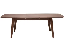 Table extensible rallonges intégrées rectangulaire en bois foncé noyer L180-230 cm FIFTIES