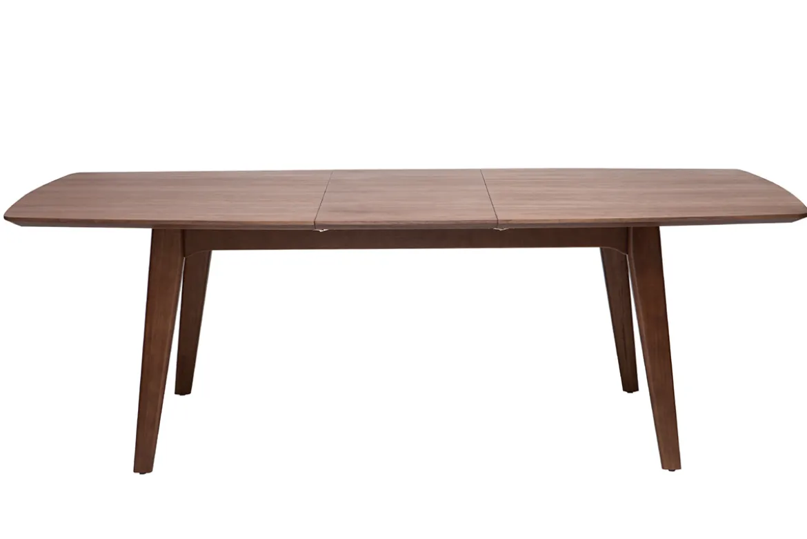 Table extensible rallonges intégrées rectangulaire en bois foncé noyer L180-230 cm FIFTIES