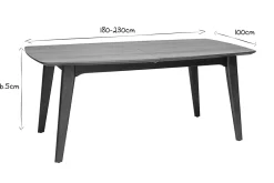 Table extensible rallonges intégrées rectangulaire en bois foncé noyer L180-230 cm FIFTIES