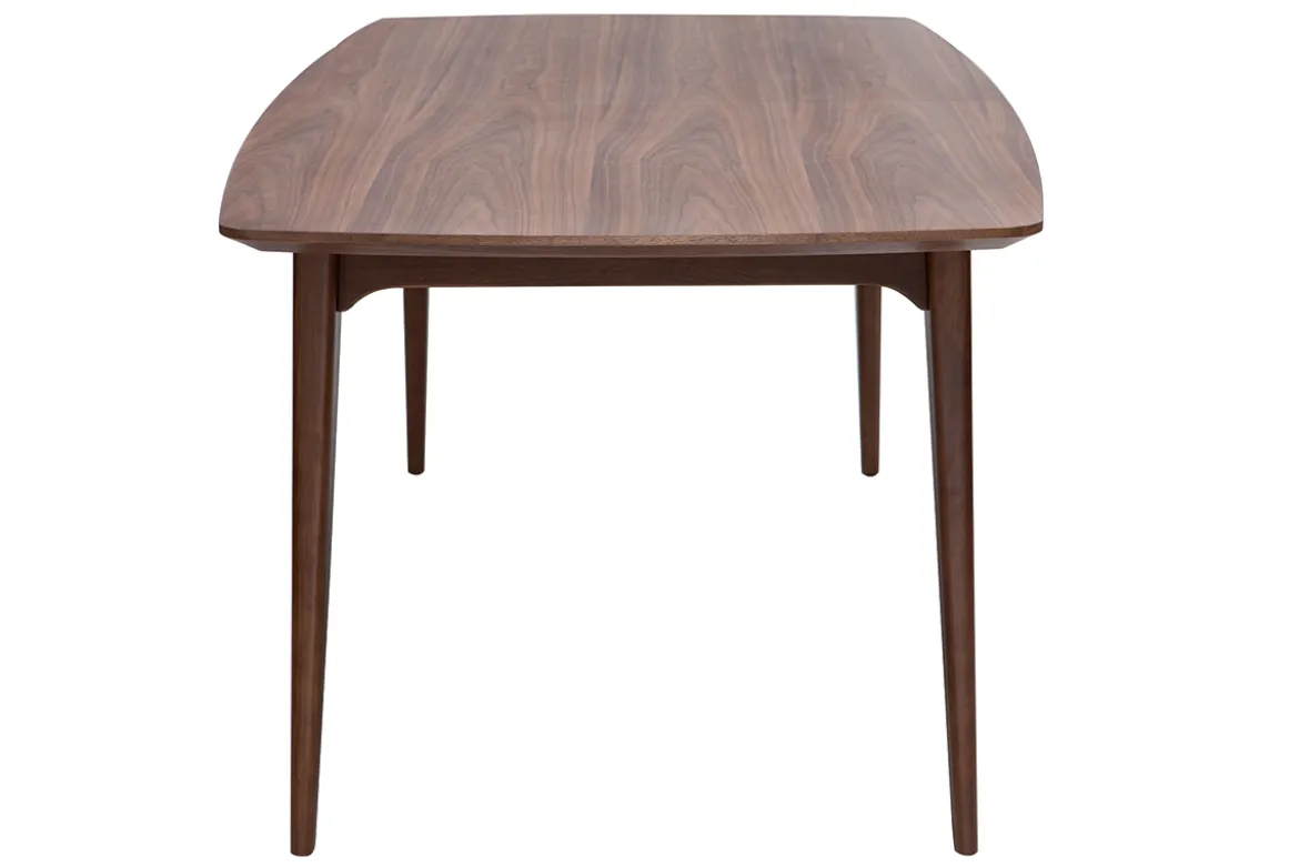 Table extensible rallonges intégrées rectangulaire en bois foncé noyer L180-230 cm FIFTIES