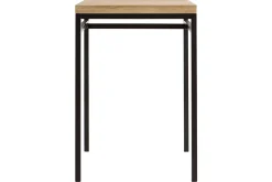 Table haute carrée en manguier massif et métal noir L70 cm YPSTER