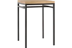 Table haute carrée en manguier massif et métal noir L70 cm YPSTER
