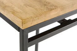 Table haute carrée en manguier massif et métal noir L70 cm YPSTER