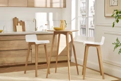 Table haute carrée frêne scandinave L60 cm BALTIK