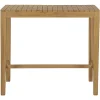 Table haute de jardin rectangulaire en bois teck massif L120 cm GILI