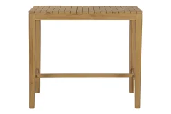 Table haute de jardin rectangulaire en bois teck massif L120 cm GILI