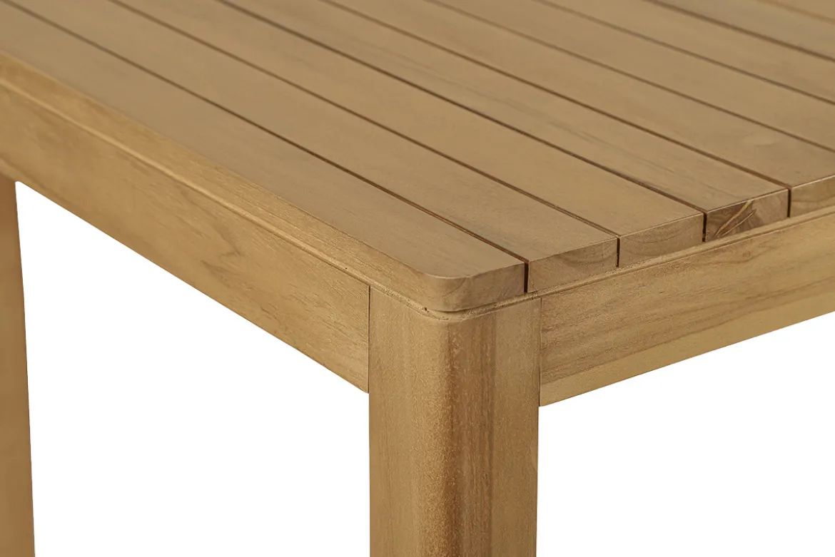 Table haute de jardin rectangulaire en bois teck massif L120 cm GILI