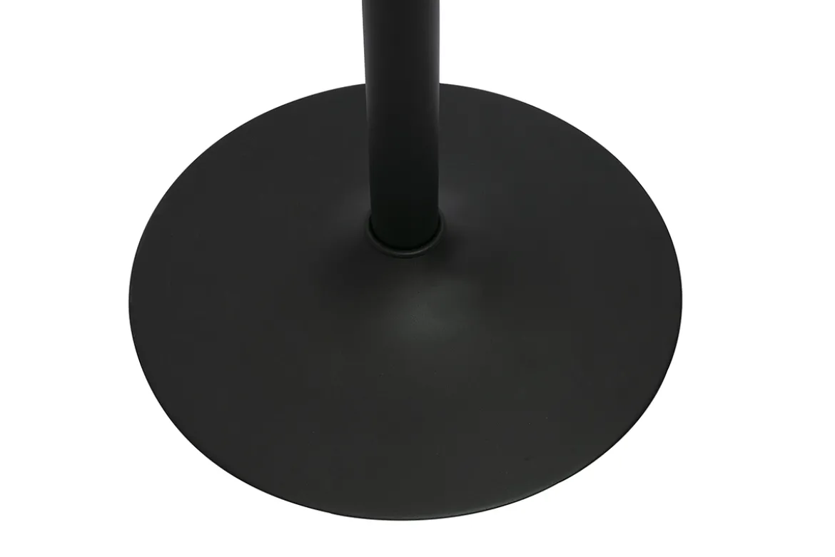 Table haute design ronde blanche et métal noir D60 cm CALISTA