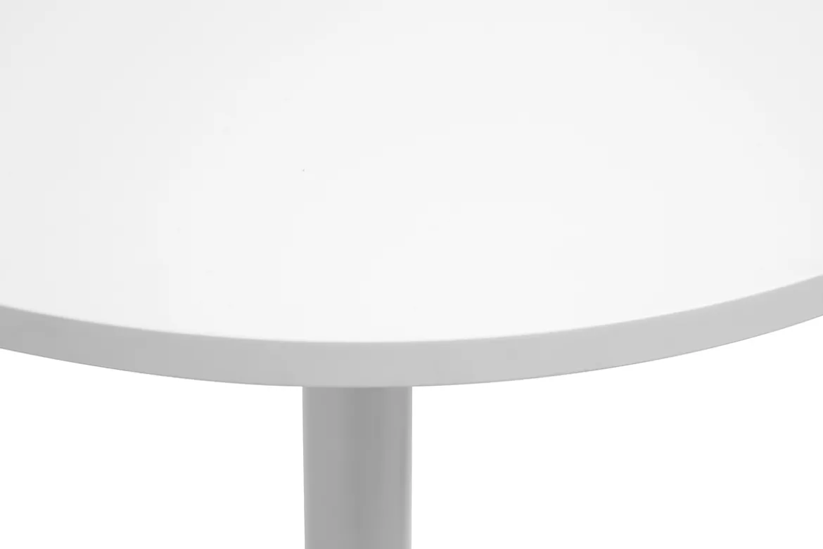 Table haute design ronde blanche D60 cm CALISTA