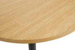 Table haute design ronde en bois clair chêne et métal noir D60 cm CALISTA
