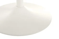 Table haute design ronde en céramique blanche et métal D80 cm MALOU