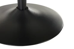 Table haute design ronde en céramique noire et métal D80 cm MALOU