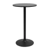 Table haute design ronde noire D60 cm CALISTA
