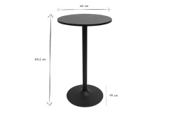 Table haute design ronde noire D60 cm CALISTA