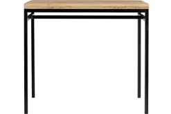 Table haute industrielle en bois manguier massif et métal noir L115 cm YPSTER