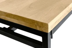 Table haute industrielle en bois manguier massif et métal noir L115 cm YPSTER