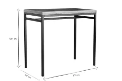 Table haute industrielle en bois manguier massif et métal noir L115 cm YPSTER