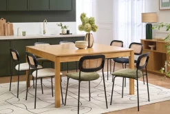 Table à manger carrée bois clair L140 cm SYLVA