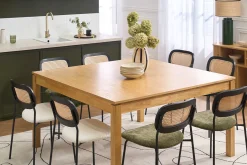 Table à manger carrée bois clair L140 cm SYLVA