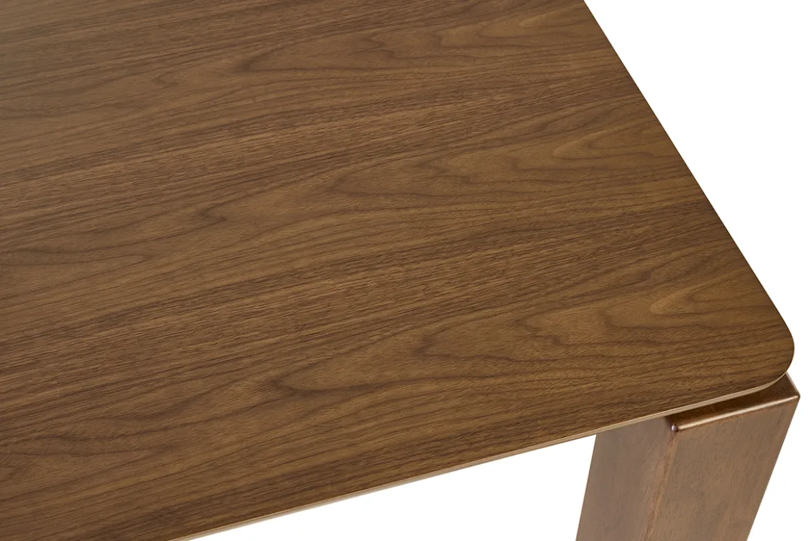 Table à manger carrée bois foncé noyer L120 cm RAYA