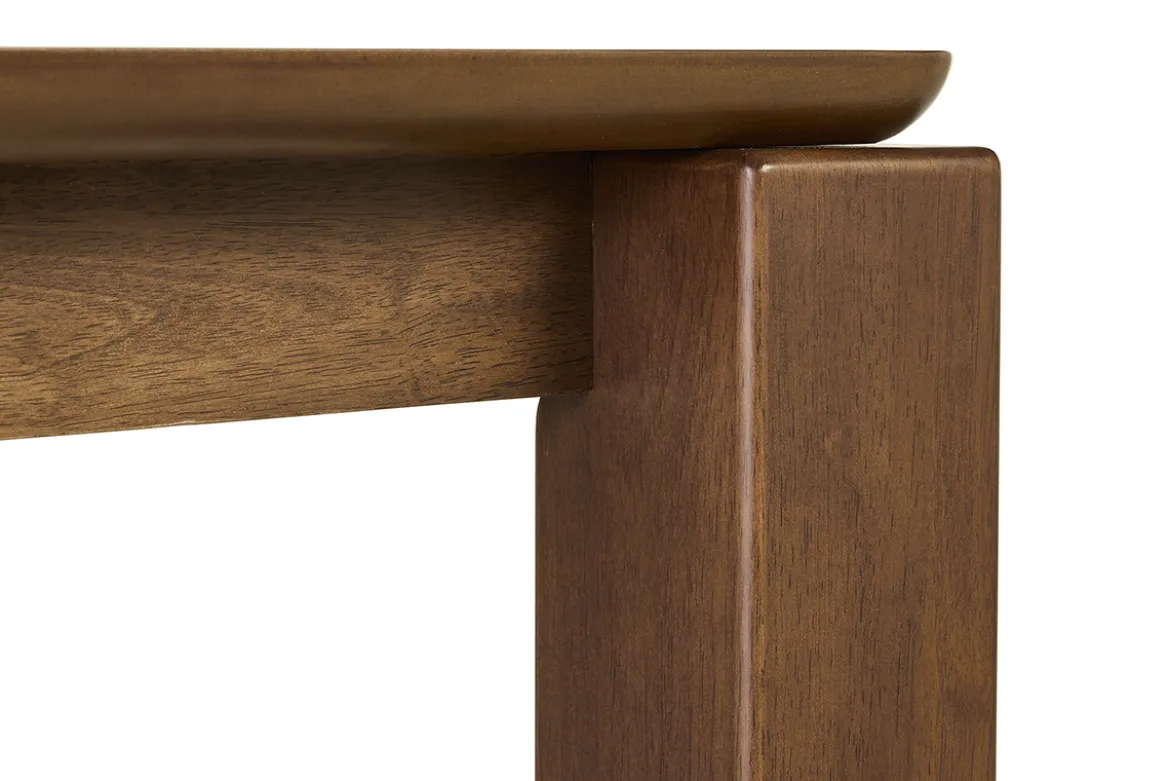 Table à manger carrée bois foncé noyer L120 cm RAYA