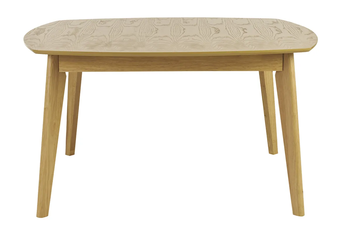 Table à manger carrée scandinave bois clair chêne L140 cm LEENA