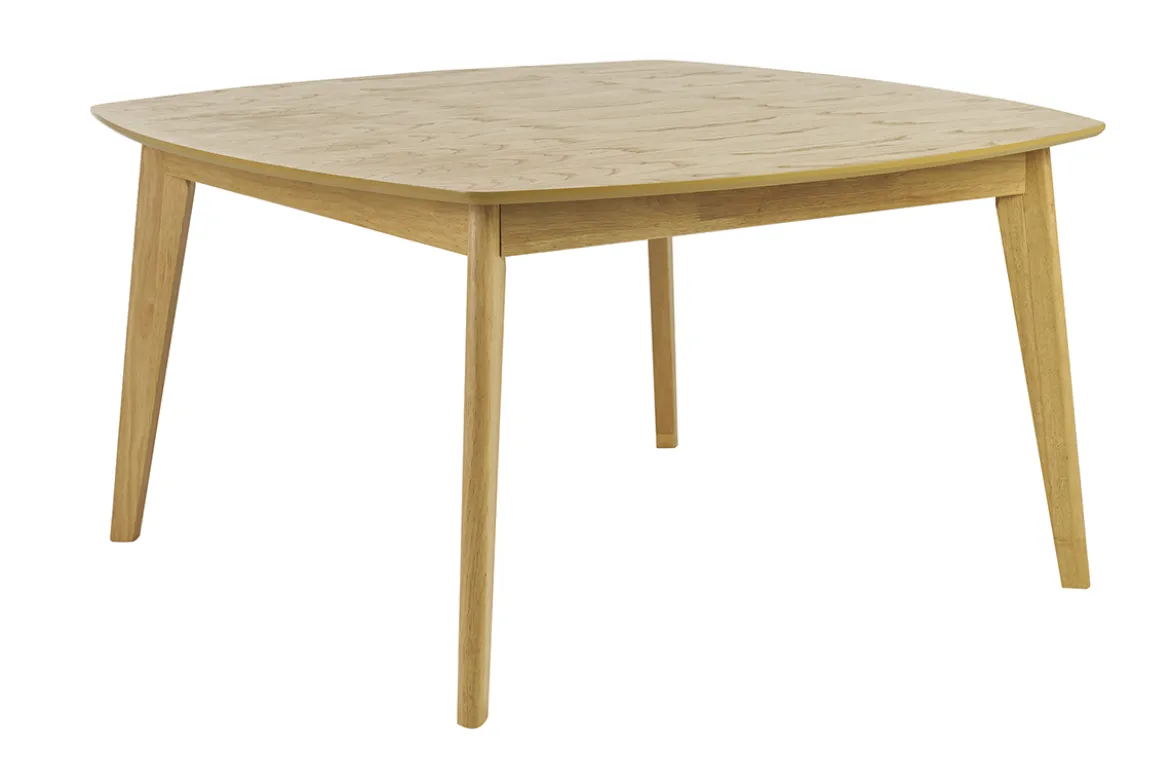 Table à manger carrée scandinave bois clair chêne L140 cm LEENA