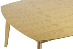 Table à manger carrée scandinave bois clair chêne L140 cm LEENA