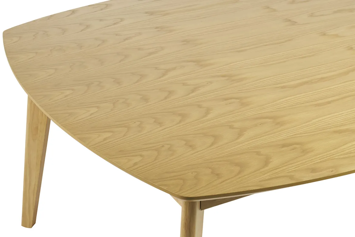 Table à manger carrée scandinave bois clair chêne L140 cm LEENA