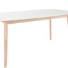 Table à manger design blanc et bois clair L120 cm LEENA