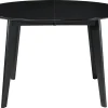 Table à manger design extensible ronde noire L120-150 cm LEENA