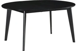 Table à manger design extensible ronde noire L120-150 cm LEENA
