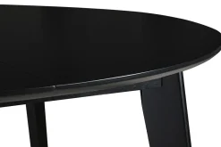 Table à manger design extensible ronde noire L120-150 cm LEENA