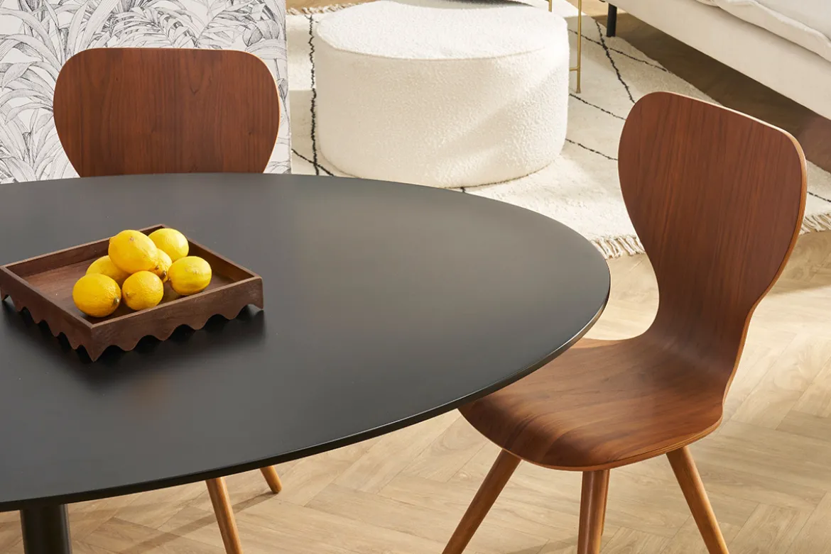 Table à manger design noire ovale L170 cm HALIA