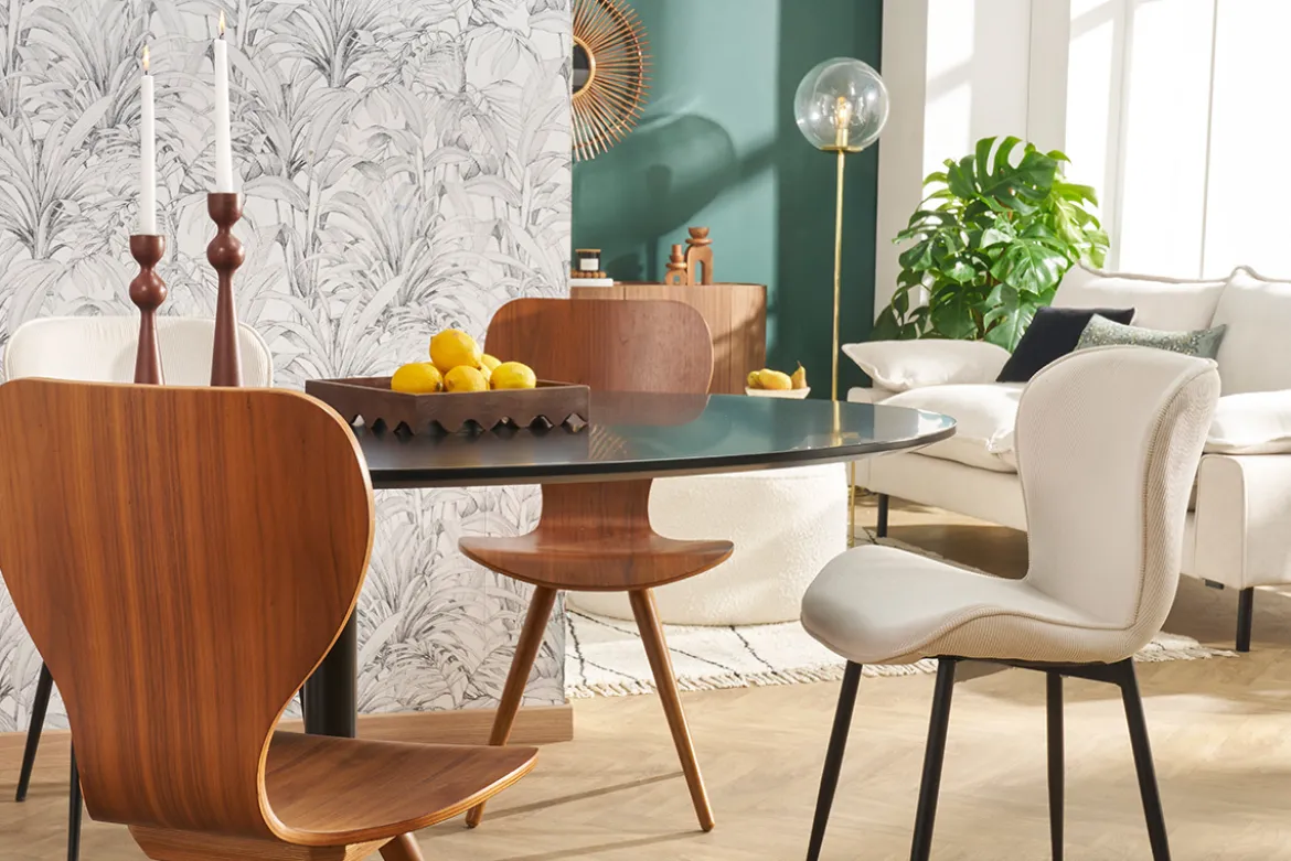 Table à manger design noire ovale L170 cm HALIA
