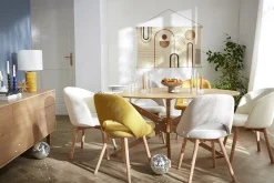 Table à manger design ovale chêne L160 cm DIELLI