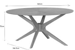 Table à manger design ovale chêne L160 cm DIELLI