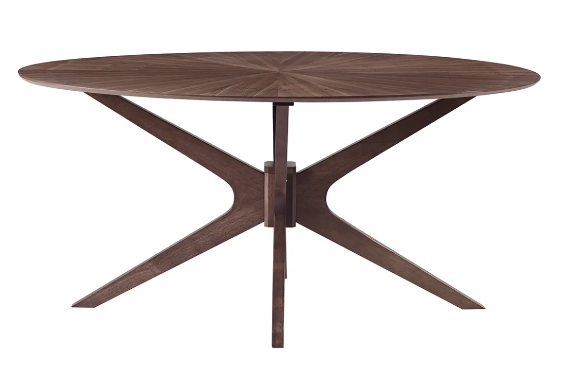 Table à manger design ovale noyer L160 cm DIELLI