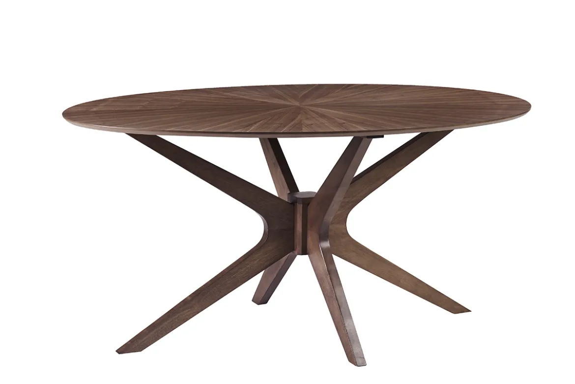 Table à manger design ovale noyer L160 cm DIELLI